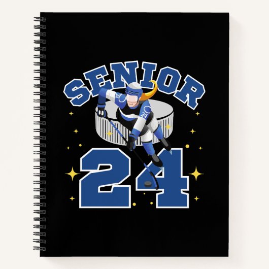 Funny Ice Hockey Senior 2024 Notizblock (Vorderseite)
