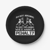Funny Ice Hockey Spieler über Bully Penalty Pappteller (Vorderseite)