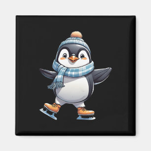 Funny Ice Skaten Penguin Abbildung Skater Skate Da Magnet