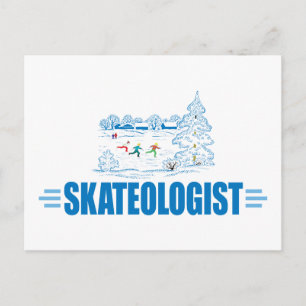 Funny Ice Skaten Postkarte