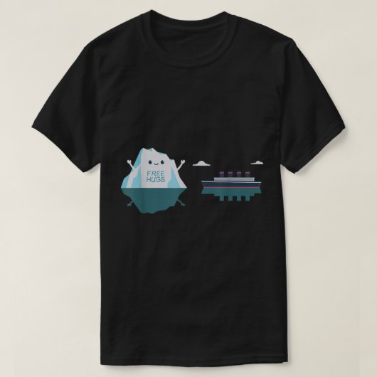 Funny Iceberg Free Hugs Meme Design T-Shirt (Design vorne)