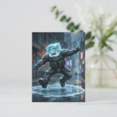 Funny icecube falling on ice  postkarte (Stehend Vorderseite)