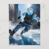 Funny icecube person falling on ice  postkarte (Vorderseite)