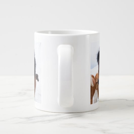 Funny Icelandic Horse Portrait Jumbo-Tasse (Rückseite)