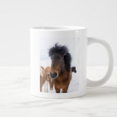 Funny Icelandic Horse Portrait Jumbo-Tasse (Rechts)