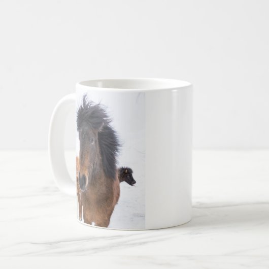 Funny Icelandic Horse Portrait Kaffeetasse (Vorderseite Links)