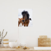 Funny Icelandic Horse Portrait Poster (Küche)