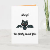 Funny, ich bin Batty über euch Halloween Bat mit N Karte (Vorderseite)