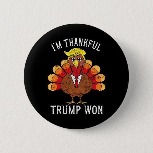 Funny, ich bin dankbar, dass Trump gewonnen hat, u Button (Vorderseite)