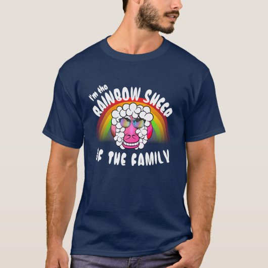 Funny "Ich bin das Regenbogenschaf der Familie" T-Shirt (Vorderseite)