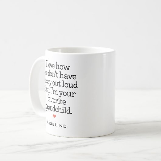 Funny "Ich bin dein Lieblingskind" Kaffeetasse (Vorderseite Links)