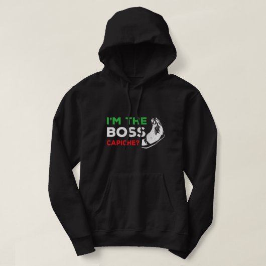 Funny Ich bin die Boss Italienische Nonna Nonno Ca Hoodie (Design vorne)