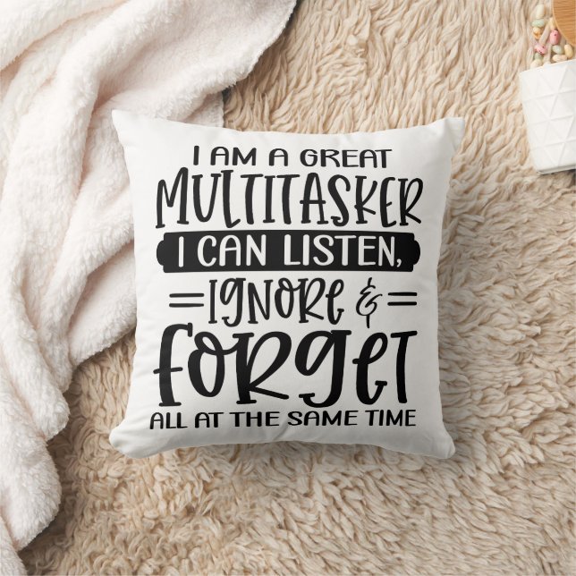 Funny Ich bin ein größerer Multitasker Kissen (Decke)