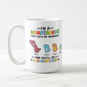 Funny Ich bin ein Nanasaurus bis zu 3 Kinder Kaffe Kaffeetasse