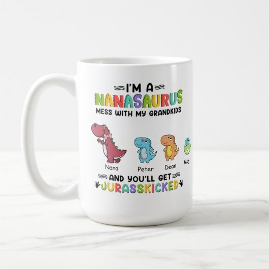 Funny Ich bin ein Nanasaurus bis zu 3 Kinder Kaffe Kaffeetasse (Links)