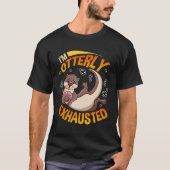 Funny ich bin ein total erschöpft Sea Otter Pun T-Shirt (Vorderseite)