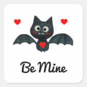 Funny, ich bin fleißig über dich Bat Valentine Quadratischer Aufkleber (Vorderseite)