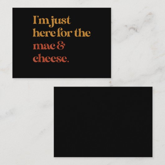 Funny Ich bin gerade hier für den Mac und Käse Dan Begleitkarte (Vorne/Hinten)