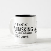 FUNNY - ICH BIN GROSSARTIG IM MULTITASKING ZWEIFARBIGE TASSE (Vorderseite Links)