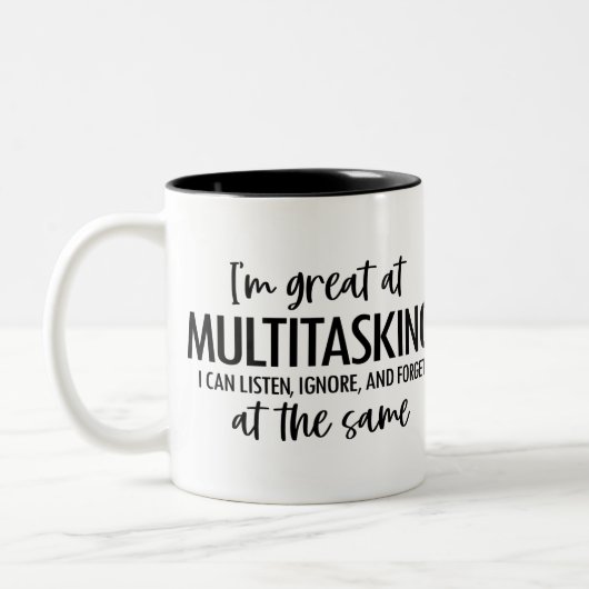 FUNNY - ICH BIN GROSSARTIG IM MULTITASKING ZWEIFARBIGE TASSE (Links)
