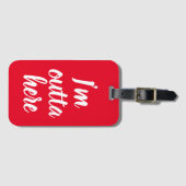 Funny, ich bin hier draußen Gepäcktag Gepäckanhänger (Vorderseite (Horizontal))