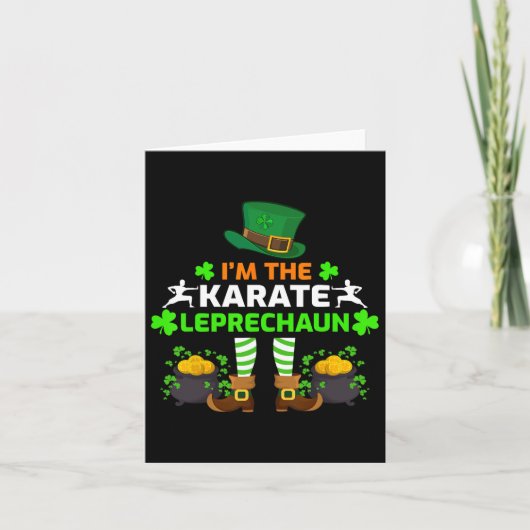 Funny Ich bin Karate Leprechaun Karate St. Patrick Karte (Vorderseite)