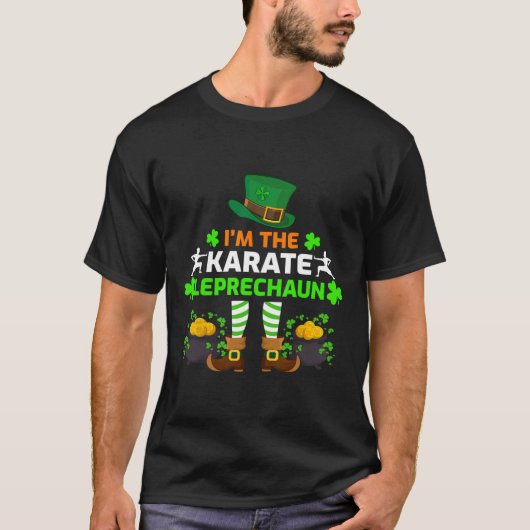 Funny Ich bin Karate Leprechaun Karate St. Patrick T-Shirt (Vorderseite)