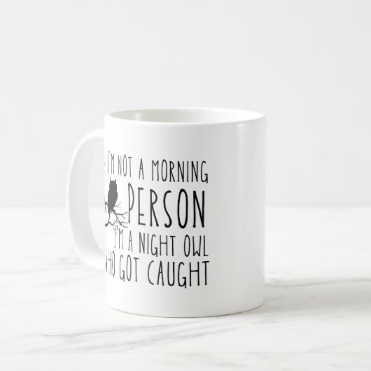 Funny ich bin kein Morgenmensch Kaffeetasse (Vorderseite Links)