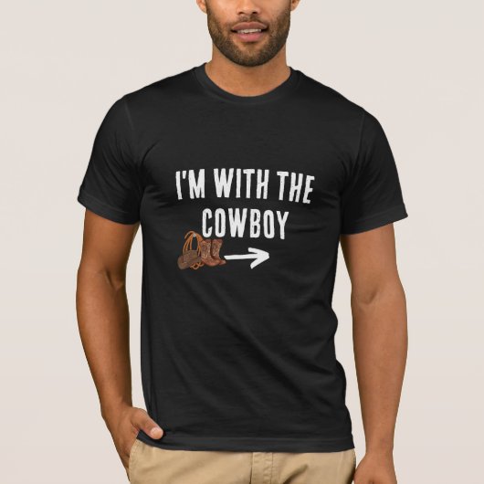Funny "Ich bin mit dem Cowboy" Matching Halloween T-Shirt (Vorderseite)