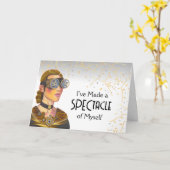 Funny, ich bin mit Steampunk Goggles Lady entschul Karte (Gelbe Blume)