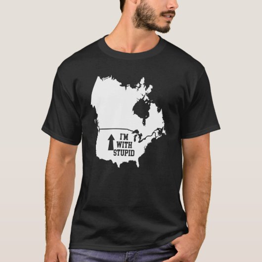 Funny ich bin mit Stupid Canada Arrow aus den USA T-Shirt (Vorderseite)