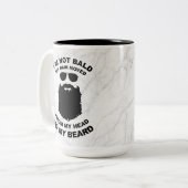Funny, ich bin nicht Bald-grauer Marmor Zweifarbige Tasse (Vorderseite Links)