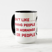 Funny, ich bin nicht ein Morgenmensch vor dem Kaff Tasse (Vorderseite Links)