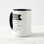 Funny, ich bin nicht unbeholfen tasse (Vorderseite Links)