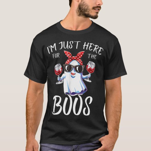 Funny, ich bin nur hier für die Boos Halloween Fra T-Shirt (Vorderseite)