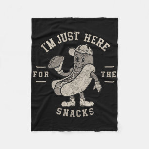 Funny Ich bin nur hier für die Snacks Hotdog Fußba Fleecedecke