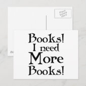Funny ich brauche mehr Bücher Geschenk Postkarte (Vorne/Hinten)