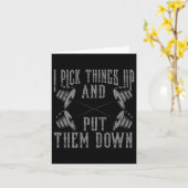 Funny ich die Dinge aufhebe, lege sie nieder Gesch Karte (Gelbe Blume)