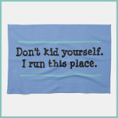 Funny Ich führe diesen Ort Blauer Küchentuch