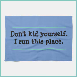 Funny Ich führe diesen Ort Blauer Küchentuch