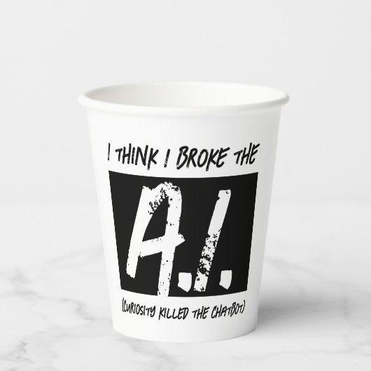 Funny, ich glaube, ich habe die KI-Entwickler kapu Pappbecher (Vorderseite)