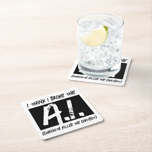 Funny, ich glaube, ich habe die KI-Entwickler kapu Rechteckiger Pappuntersetzer (Vor Ort)