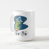 Funny ich glaube UFO Probing Session Cartoon Kaffeetasse (Vorderseite Links)