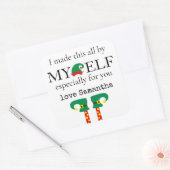 Funny Ich habe das hier gemacht Quadratischer Aufkleber (Umschlag)