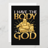 Funny ich habe den Körper eines Gott Buddha Einladung (Vorne/Hinten)
