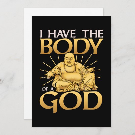 Funny ich habe den Körper eines Gott Buddha Einladung (Vorne/Hinten)