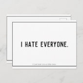 Funny ich Hasse Sie Valentines Postcard Einladungspostkarte (Vorne/Hinten)