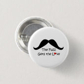Funny ich Herz Fuzz erhält die Liebe Mustache Button (Vorne & Hinten)