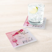 Funny ich kann Wein alles, was ich Woll Glas Unter Glasuntersetzer (Schrägansicht)