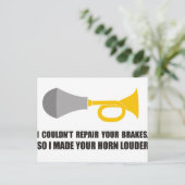 Funny - Ich konnte deine Bremsen nicht reparieren, Postkarte (Stehend Vorderseite)